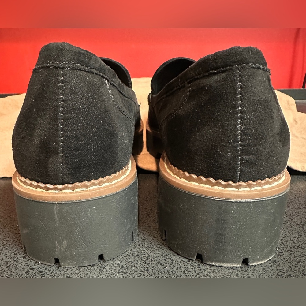Jellypop Black Faux Suede Lug Sole Slip On Loafers Women’s Size 9.5M - Picture 4 of 13